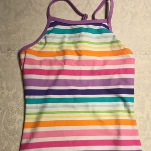 Lands' End Girls Striped Bathing Suit One Piece